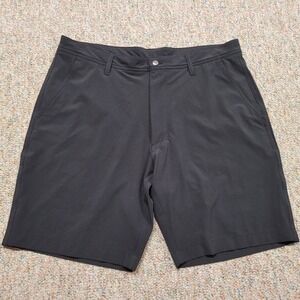 FootJoy Golf Shorts Mens 36 Black Performance Flat Front Athletic FJ‎ Logo